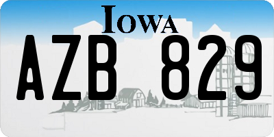 IA license plate AZB829