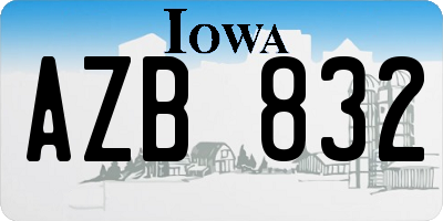 IA license plate AZB832