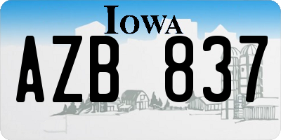 IA license plate AZB837