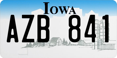 IA license plate AZB841