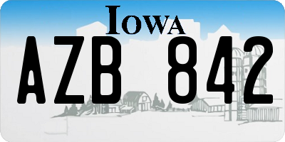 IA license plate AZB842