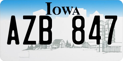IA license plate AZB847