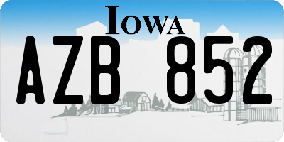 IA license plate AZB852