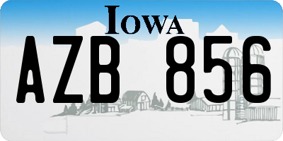 IA license plate AZB856