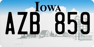 IA license plate AZB859