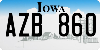IA license plate AZB860