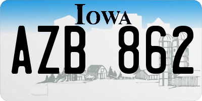 IA license plate AZB862