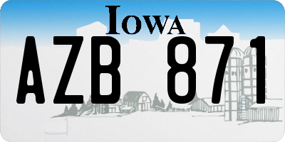 IA license plate AZB871