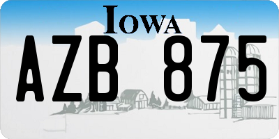 IA license plate AZB875