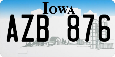 IA license plate AZB876