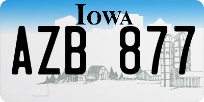 IA license plate AZB877