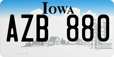IA license plate AZB880