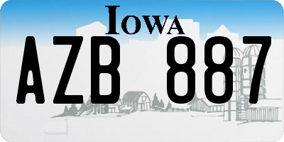 IA license plate AZB887