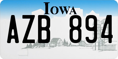 IA license plate AZB894