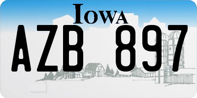 IA license plate AZB897