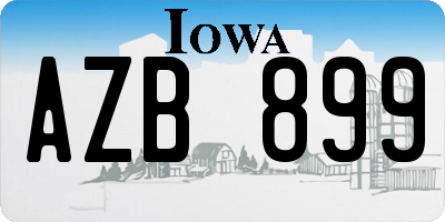 IA license plate AZB899