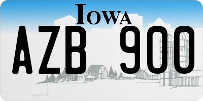 IA license plate AZB900