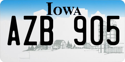 IA license plate AZB905