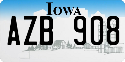 IA license plate AZB908