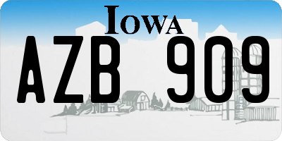 IA license plate AZB909