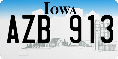 IA license plate AZB913