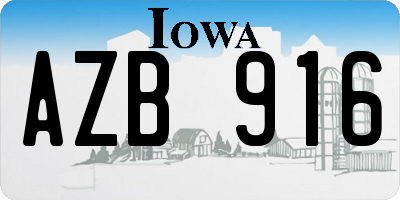 IA license plate AZB916