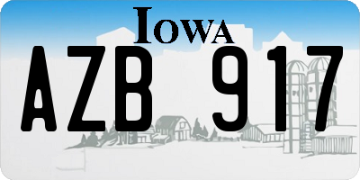 IA license plate AZB917