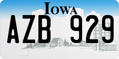 IA license plate AZB929