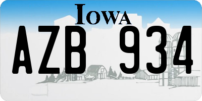 IA license plate AZB934