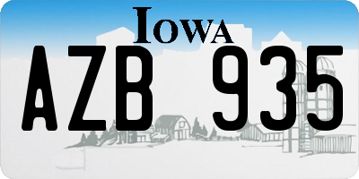 IA license plate AZB935