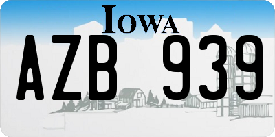 IA license plate AZB939