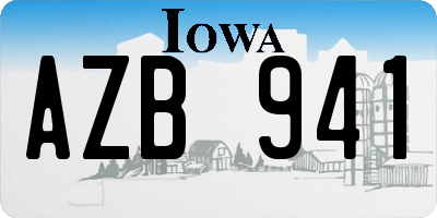 IA license plate AZB941