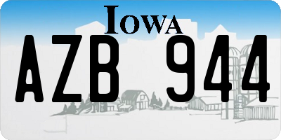 IA license plate AZB944