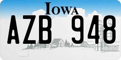 IA license plate AZB948