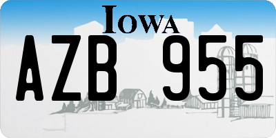 IA license plate AZB955