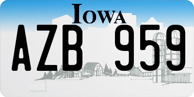 IA license plate AZB959