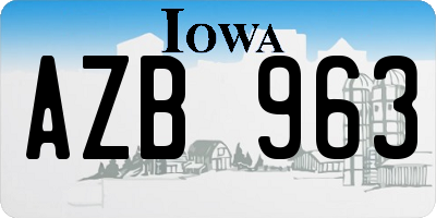 IA license plate AZB963