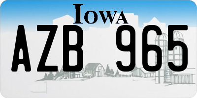 IA license plate AZB965