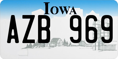 IA license plate AZB969