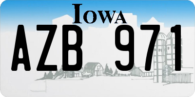 IA license plate AZB971