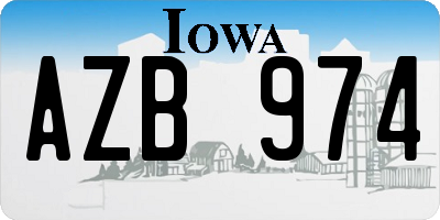 IA license plate AZB974