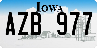 IA license plate AZB977