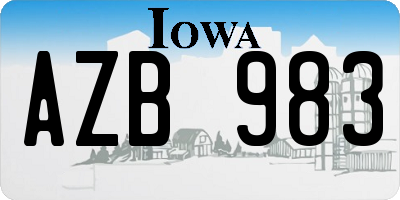 IA license plate AZB983