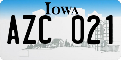 IA license plate AZC021