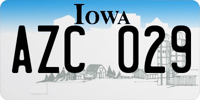 IA license plate AZC029