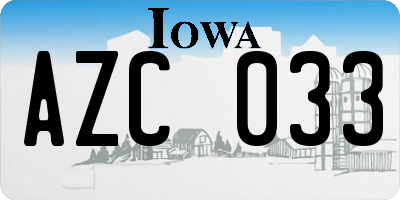 IA license plate AZC033