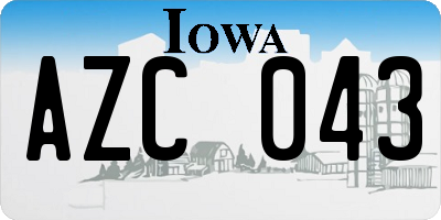 IA license plate AZC043