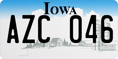 IA license plate AZC046
