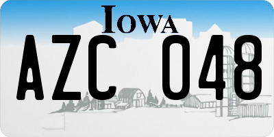 IA license plate AZC048
