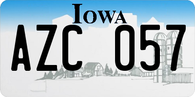 IA license plate AZC057